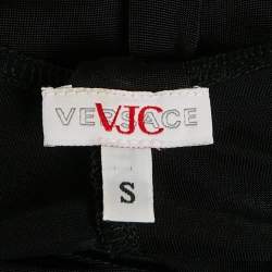 Pre Owned Versace Jeans Couture Black Jersey V-Neck Top S