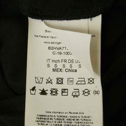 Pre Owned Versace Jeans Couture Black Logo Studded Cotton Knit Crop T-Shirt S