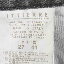 مملوكة مسبقًا بنطلون جينز فيرساتشي كوتور جينز قطن رمادي مطرز واسع الساق مقاس متوسط - ميديم / الخصر 30 بوصة