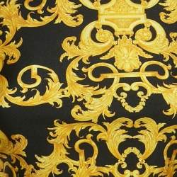 Pre Owned Versace Jeans Couture Black/Yellow Barocco Print Jersey Set S