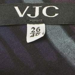 Pre Owned Versace Jeans Couture Multicolour Floral Print Silk Draped Dress S