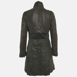مملوكة مسبقًا Versace Jeans Couture Black Leather Trench Coat S