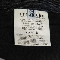 مملوكة مسبقًا بنطلون جينز فيرساتشي كوتور جينز دينم باللون الأسود مستقيم الساق مقاس كبير - مقاس الخصر 34 بوصة