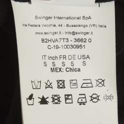 Pre Owned Versace Jeans Couture Black Logo Embellished Cotton Crop Top S