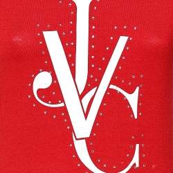 Pre Owned Versace Jeans Couture Red Cotton Knit Logo T-Shirt XL