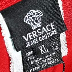Pre Owned Versace Jeans Couture Red Cotton Knit Logo T-Shirt XL