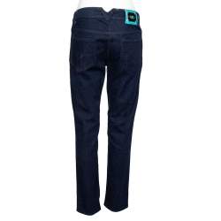 Pre Owned Versace VJC Navy Blue Denim Tapered Leg Jeans M