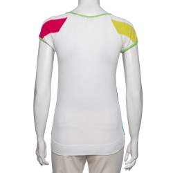 Versace Jeans Couture Multicolor Stripe Cap Sleeves Top M