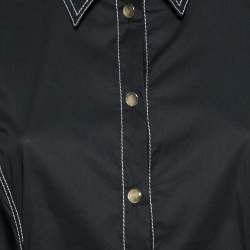 Pre Owned Versace Jeans Couture Black Cotton Sequin Embellished Shirt L