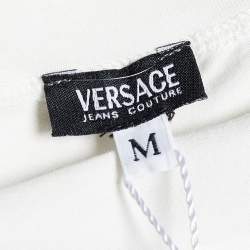 Pre Owned Versace Jeans Couture White Jersey Crown Embroidered T-Shirt M