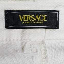 Pre Owned Versace Jeans Couture White Denim  Pocket Detail Jeans M/Waist 30"