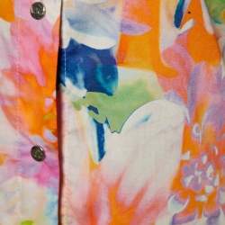 Pre Owned Versace VJC Multicolor Psychedalic Floral Printed Cotton Shirt S