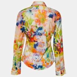 Pre Owned Versace VJC Multicolor Psychedalic Floral Printed Cotton Shirt S