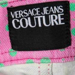 Pre Owned Versace Jeans Couture Pink Baroque Printed Denim Jeans M Waist 30"  