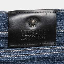 Versace Jeans Couture Blue Denim Tapered Leg Jeans S Waist 28"