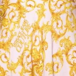 Versace Jeans Couture Pink Baroque Motif Satin Baby Doll Short Dress S