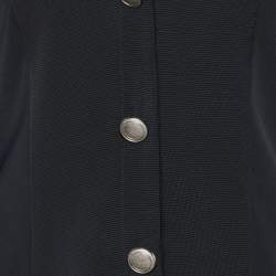 Pre Owned Versace Jeans Couture Black Textured Wool Button Front Jacket S