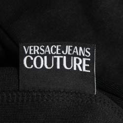 Pre Owned Versace Jeans Couture Black Graphic Printed Knit Crew Neck Sweatshirt S