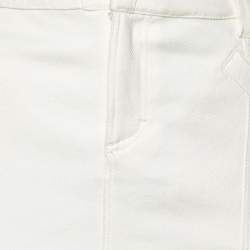 Pre Owned Versace Jeans Couture White Denim Knee Length Skirt M