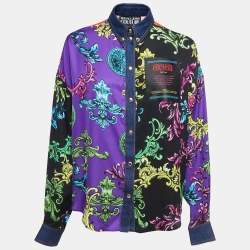 Pre Owned Versace Jeans Couture Multicolor Baroque Printed Viscose Shirt M