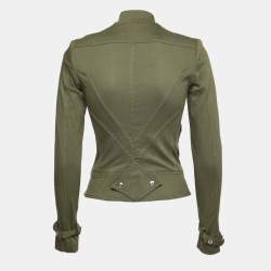 Versace Jeans Couture Military Green Cotton Biker Jacket S