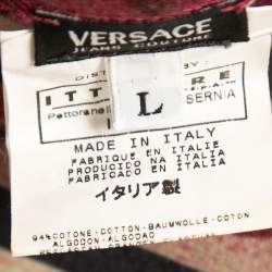 Pre Owned Versace Jeans Couture Pink All-Over Print stretch Cotton Short Sleeve T-Shirt L