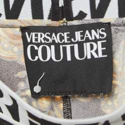 Pre Owned Versace Jeans Couture Black/Yellow Baroque Print Jersey Leggings S