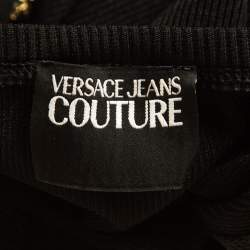 Versace Jeans Couture Black Rib Knit Buckle Detail Tank Top S