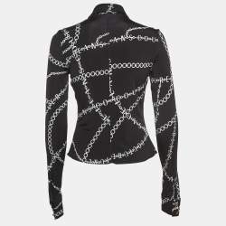 Pre Owned Versace Jeans Couture Black Chain Print Jersey Shirt S