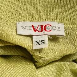 Versace Jeans Couture Lime Green Knit Back Open Sweatshirt XS
