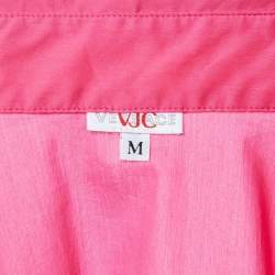 Versace Jeans Couture Pink Cotton Logo Detail Shirt M