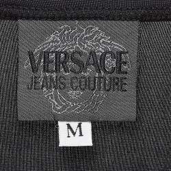 Versace Jeans Couture Black Printed Jersey Top M