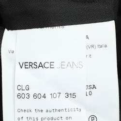 Pre Owned Versace Jeans Black Wool Blend and Faux Fur Belted Blazer L