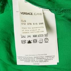 مملوكة مسبقًا Versace Jeans Black/Green Lace Overlay Sleeveless Mini Dress M