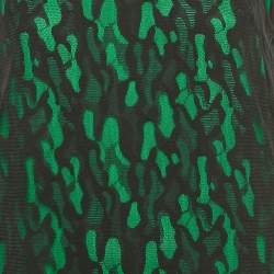 مملوكة مسبقًا Versace Jeans Black/Green Lace Overlay Sleeveless Mini Dress M