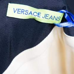 Versace Jeans Gold Printed Crepe Sleeveless Mini Dress M