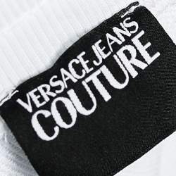 Pre Owned Versace Jeans White Logo Printed Cotton Joggers M