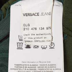 Versace Jeans Green Crepe Long Sleeve Jumpsuit S