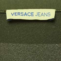 Versace Jeans Green Crepe Long Sleeve Jumpsuit S