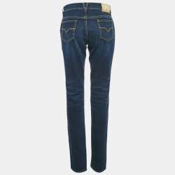 Versace Jeans Navy Blue Studded Denim Skinny Jeans L Waist 33"
