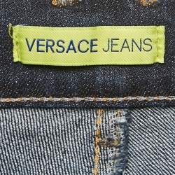 Versace Jeans Navy Blue Studded Denim Skinny Jeans L Waist 33"