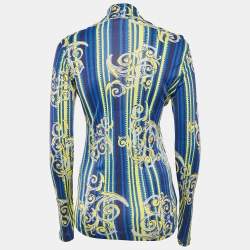 Versace Jeans Multicolor Printed Jersey High Neck Top M