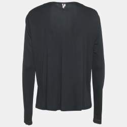 Pre Owned Versace Jeans Black Studded Jersey Long Sleeve Top XL