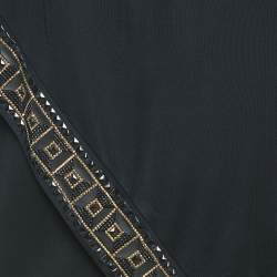 Pre Owned Versace Jeans Black Studded Jersey Long Sleeve Top XL