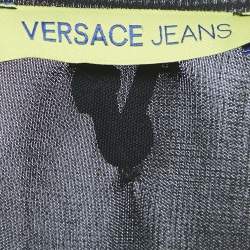 Pre Owned Versace Jeans Black Studded Jersey Long Sleeve Top XL