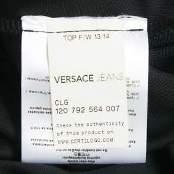 Pre Owned Versace Jeans Black Studded Jersey Long Sleeve Top XL