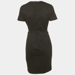 Pre Owned Versace Jeans Black Jersey Chain Belt Detail Mini Dress M