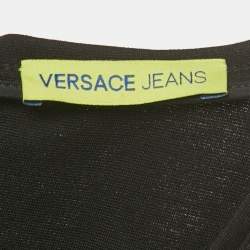 Pre Owned Versace Jeans Black Jersey Chain Belt Detail Mini Dress M
