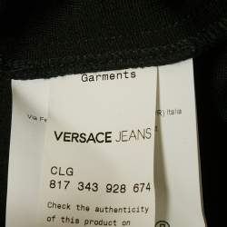 Pre Owned Versace Jeans Black Jersey Chain Belt Detail Mini Dress M