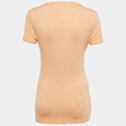 Pre Owned Versace Jeans Orange Studded Jersey T-Shirt M